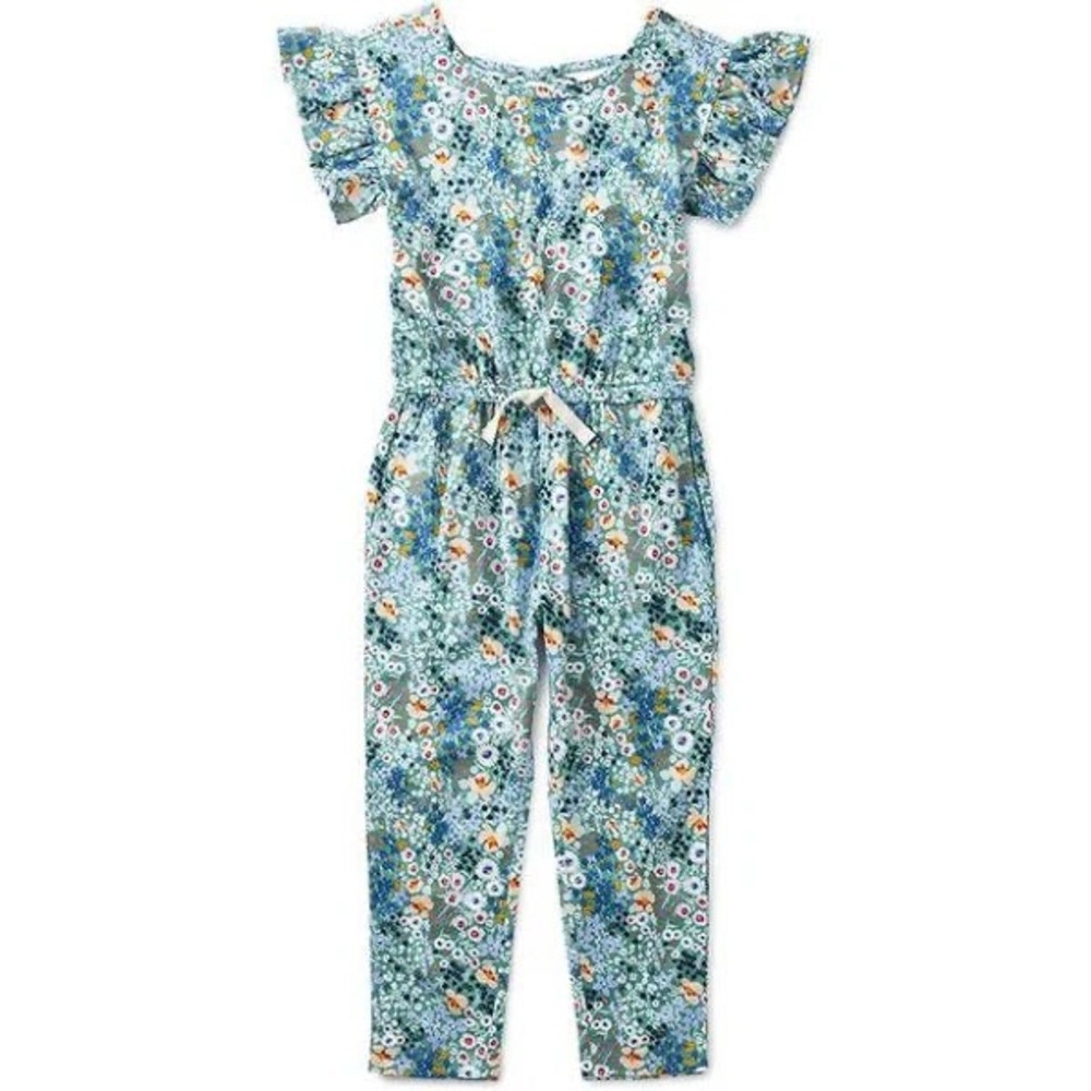 Tea Collection What's the Scoop Jumpsuit -Size 4 - Green floral